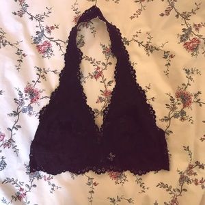 Lacey black Halter bralette NWOT